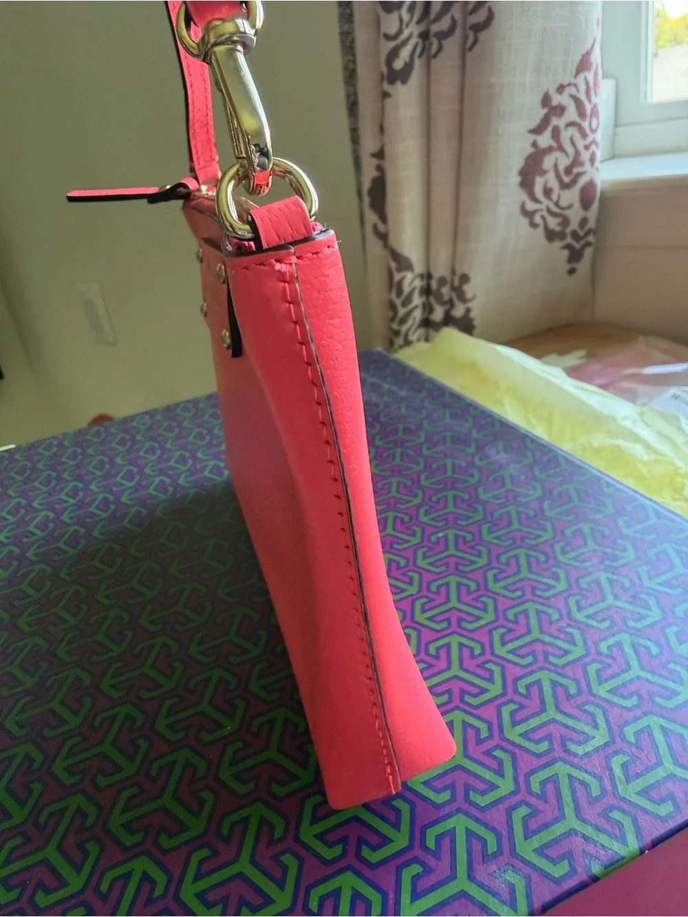 kate spade flamingo Pink Mini Wristlet  Bag